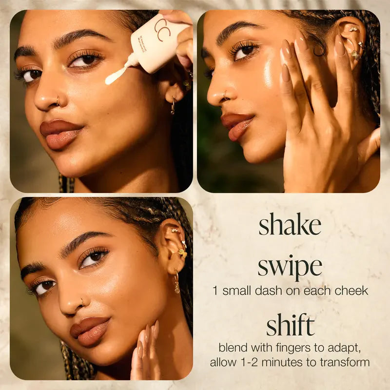 CC Tinted Serum – Shade-Adaptive Coverage, 24H Hydration & Waterproof Wear