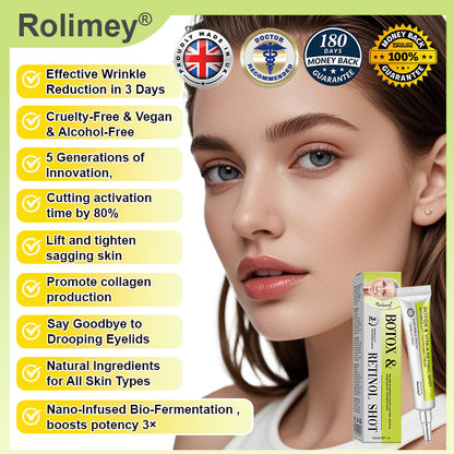 ✨✅👨‍⚕️Made and shipped from the UK 💫Rolimey® Botox & Vita-A Retinol Shot Wrinkle-Lift Tightening cream - Last Day Promotion 70% OFF