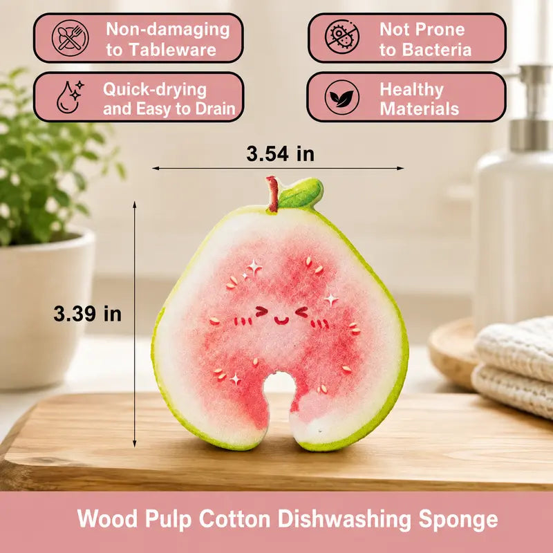 🍋 Cute Fruit Scrub Sponges – Rich Lather, Gentle Cleaning & Quick-Dry Kitchen Essentials ✨